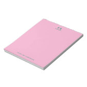 Minimalistische moderne monogram gepersonaliseerde notitieblok (Linkerzijde)