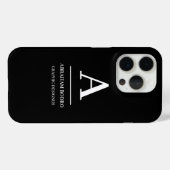 Minimalistische moderne monogram in zwart en wit Case-Mate iPhone case (Achterkant (horizontaal))
