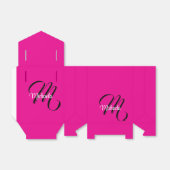 Minimalistische moderne monogram initiaal naam hee bedankdoosjes (Uitgevouwen)