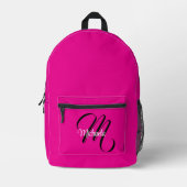 Minimalistische moderne monogram initiaal naam hee bedrukte rugzak (Voorkant)
