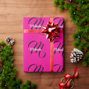 Minimalistische moderne monogram initiaal naam hee cadeaupapier