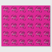 Minimalistische moderne monogram initiaal naam hee cadeaupapier (Vlak)
