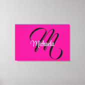 Minimalistische moderne monogram initiaal naam hee canvas afdruk (Voorkant)