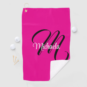 Minimalistische moderne monogram initiaal naam hee golfhanddoek