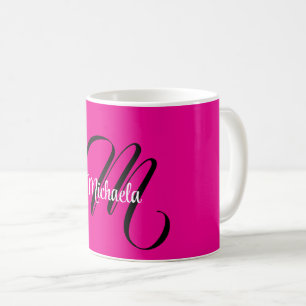 Minimalistische moderne monogram initiaal naam hee koffiemok