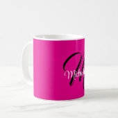 Minimalistische moderne monogram initiaal naam hee koffiemok (Voorkant links)