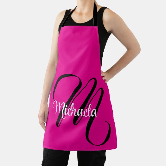 Minimalistische moderne monogram initiaal naam hee schort (Insitu)