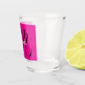 Minimalistische moderne monogram initiaal naam hee shot glas (Rechts)