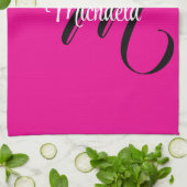 Minimalistische moderne monogram initiaal naam hee theedoek (Gevouwen)