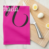 Minimalistische moderne monogram initiaal naam hee theedoek (Quarter Fold)