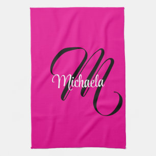 Minimalistische moderne monogram initiaal naam hee theedoek