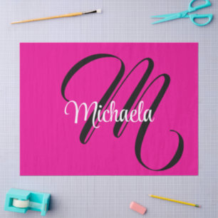 Minimalistische moderne monogram initiaal naam hee tissuepapier