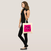 Minimalistische moderne monogram initiaal naam hee tote bag (Voorkant (model))