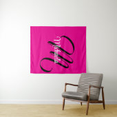 Minimalistische moderne monogram initiaal naam hee wandkleed (In Situ (horizontaal))