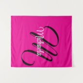 Minimalistische moderne monogram initiaal naam hee wandkleed (Voorkant (horizontaal))
