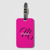 Minimalistische moderne monogram initiaal naam hot bagagelabel (Voorkant (verticaal))