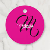 Minimalistische moderne monogram initiaal naam hot bedankjes labels (Achterkant)