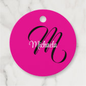 Minimalistische moderne monogram initiaal naam hot bedankjes labels (Voorkant)