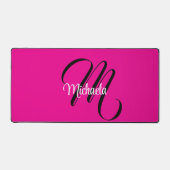 Minimalistische moderne monogram initiaal naam hot bureaumat (Voorkant)