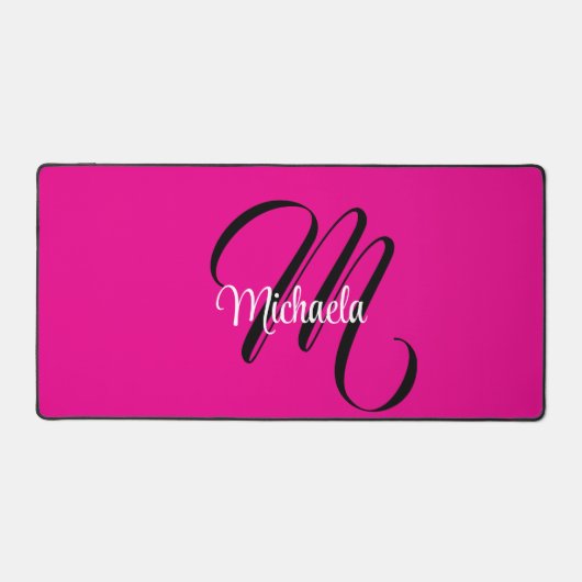 Minimalistische moderne monogram initiaal naam hot bureaumat (Voorkant)