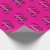 Minimalistische moderne monogram initiaal naam hot cadeaupapier (Hoek)