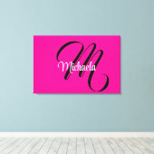 Minimalistische moderne monogram initiaal naam hot canvas afdruk (Insitu (Houten vloer))