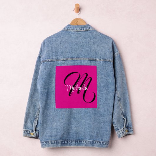 Minimalistische moderne monogram initiaal naam hot denim jacket (Hangar)