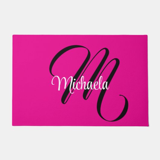 Minimalistische moderne monogram initiaal naam hot deurmat (Voorkant)
