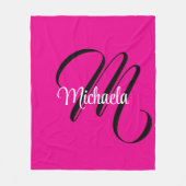 Minimalistische moderne monogram initiaal naam hot fleece deken (Voorkant)