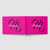 Minimalistische moderne monogram initiaal naam hot gastenboek (Volledig)