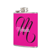 Minimalistische moderne monogram initiaal naam hot heupfles (Links)