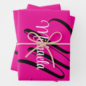 Minimalistische moderne monogram initiaal naam hot inpakpapier vel (In situ)