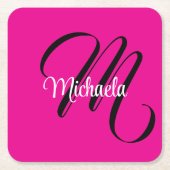 Minimalistische moderne monogram initiaal naam hot kartonnen onderzetters (Voorkant)