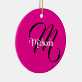 Minimalistische moderne monogram initiaal naam hot keramisch ornament (Rechts)