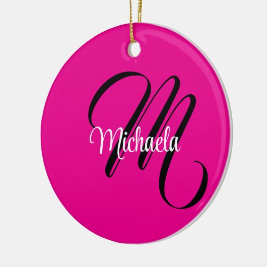 Minimalistische moderne monogram initiaal naam hot keramisch ornament (Links)