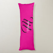 Minimalistische moderne monogram initiaal naam hot lichaamskussen (Achterkant (Verticaal))