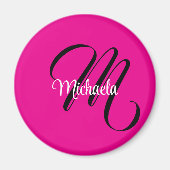 Minimalistische moderne monogram initiaal naam hot magneet (Voorkant)