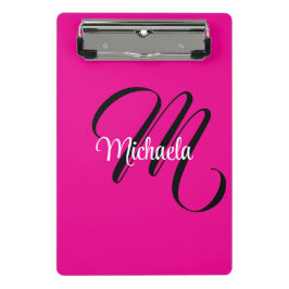 Minimalistische moderne monogram initiaal naam hot mini klembord