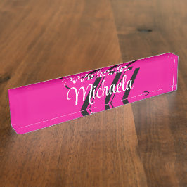 Minimalistische moderne monogram initiaal naam hot naambordje