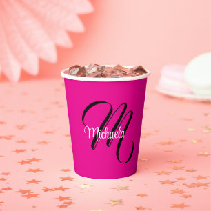 Minimalistische moderne monogram initiaal naam hot papieren bekers
