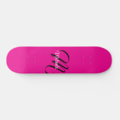 Minimalistische moderne monogram initiaal naam hot persoonlijk skateboard (Horizontaal)