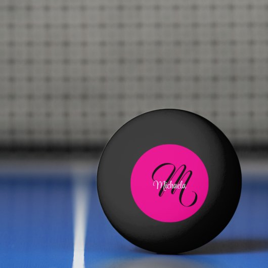 Minimalistische moderne monogram initiaal naam hot pingpongbal (Net)