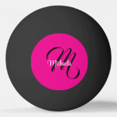 Minimalistische moderne monogram initiaal naam hot pingpongbal (Voorkant)