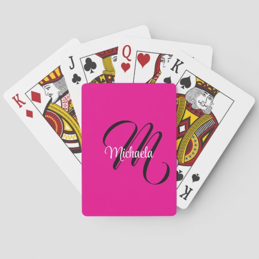 Minimalistische moderne monogram initiaal naam hot pokerkaarten (Achterkant)