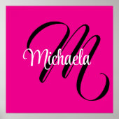 Minimalistische moderne monogram initiaal naam hot poster (Voorkant)