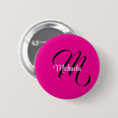 Minimalistische moderne monogram initiaal naam hot ronde button 5,7 cm (Voorkant /achterkant)