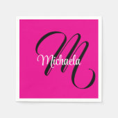 Minimalistische moderne monogram initiaal naam hot servet (Voorkant)