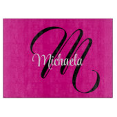 Minimalistische moderne monogram initiaal naam hot snijplank (Voorkant)