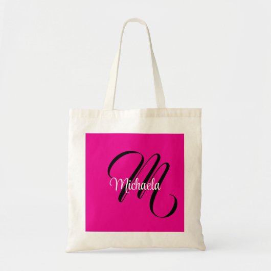 Minimalistische moderne monogram initiaal naam hot tote bag (Voorkant)
