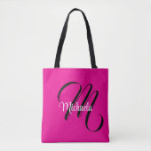 Minimalistische moderne monogram initiaal naam hot tote bag (Voorkant)